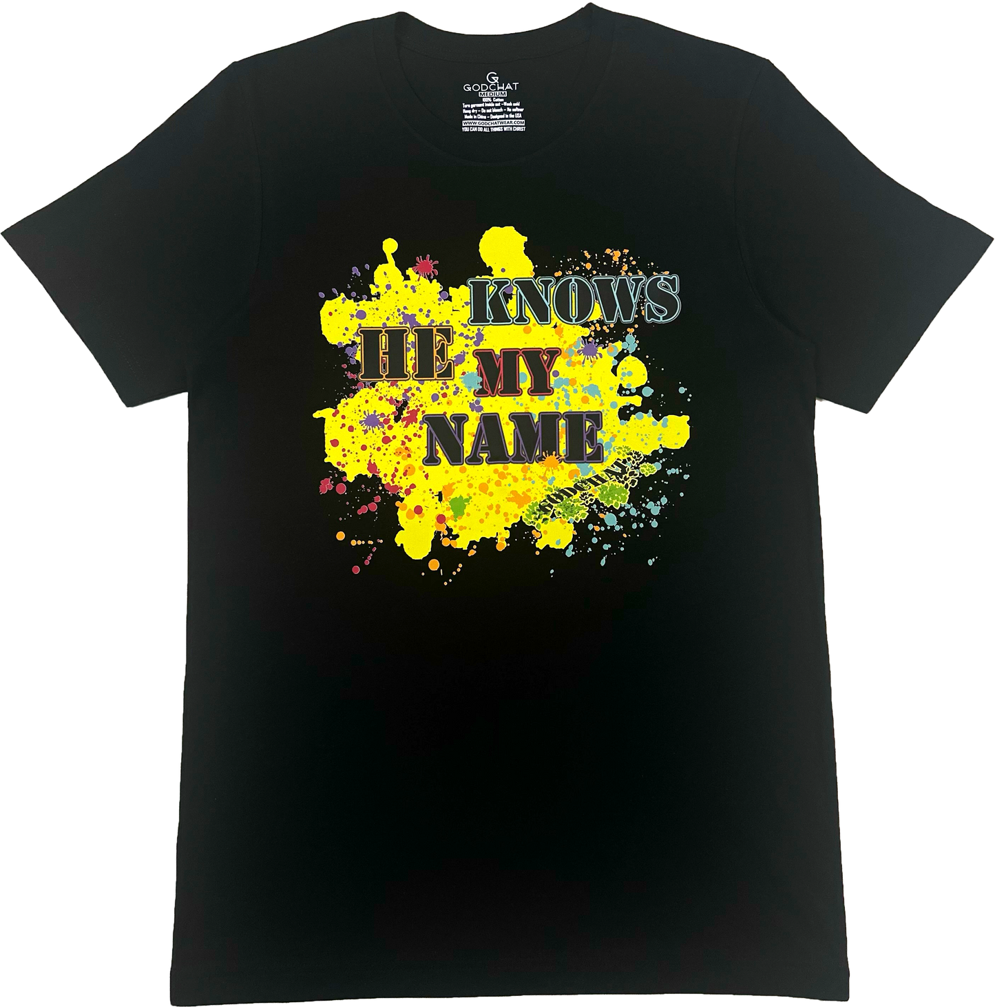 HE KNOWS MY NAME T-SHIRT (BLACK/YELLOW)