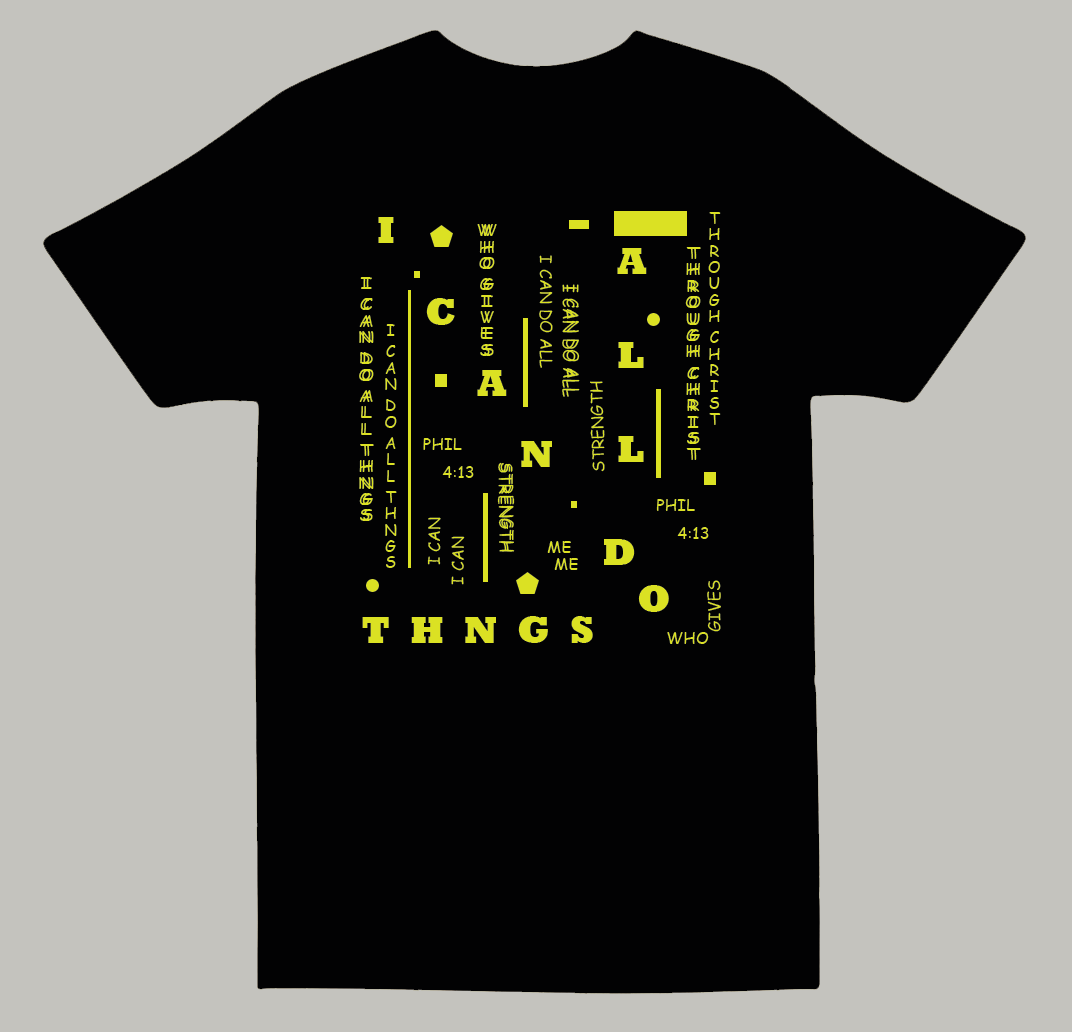 I CN DO ALL THNGS-PHIL 4:13 (BLACK/NEON YELLOW)